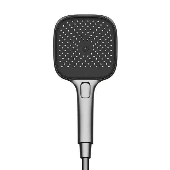 Душевая лейка Sancos Nok square SC6002GG 3 режима вороненая сталь/черный матовый