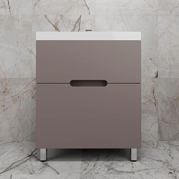 Тумба с раковиной Style Line Матис 70 напольная тауп темный