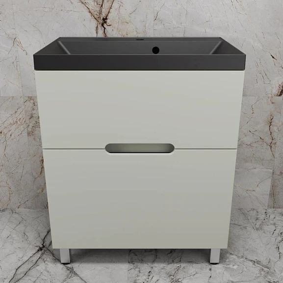 Тумба с раковиной Style Line Матис 70 напольная олива (раковина Asti 70*45 антрацит)