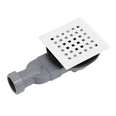 Сифон для поддона BelBagno TRAY-AS-UNO-BO с белой матовой декоративной решеткой для поддонов UNO из искусственного мрамора Сифон для поддона BelBagno TRAY-AS-UNO-BO с белой матовой декоративной решеткой для поддонов UNO из искусственного мрамора