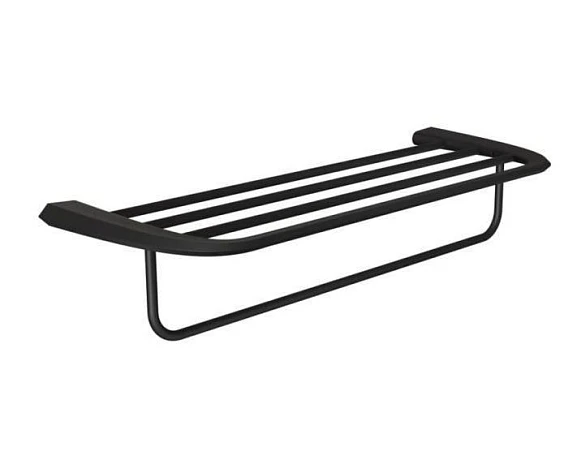 Полка для полотенец Knotlor Space TR103BL с держателем черная матовая