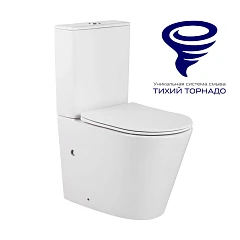 Унитаз-компакт Prato Рим 6093A 37*61 безободковый Торнадо с крышкой-сиденьем микролифт