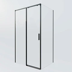 Душевой уголок Vincea Soft 2 100*90*200, профиль черный с доводчиком