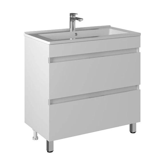 Тумба с раковиной Briz Нэдиа 85 белый глянец