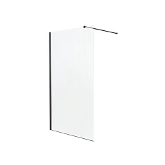 Душевая перегородка Knotlor Velum Ripple 120*200 профиль вороненая сталь без поддона