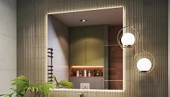 Зеркало Vigo Quadro Comfort 100*100 с интерьерной led-подсветкой и подогревом