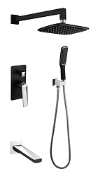 Душевой комплект Boheme Venturo 374-B-2 с изливом черный матовый/хром