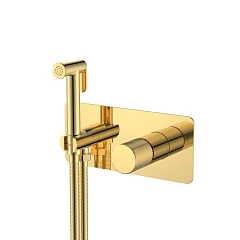 Гигиенический душ со смесителем Boheme Stick 127-GG.4 скрытый монтаж золото глянцевое ручка Spirale