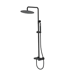 Душевая стойка Boheme Stick 128-BB.3 с изливом черная матовая, ручка Linea