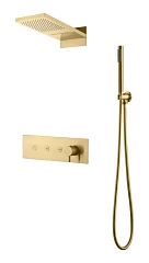 Душевой комплект Boheme Fusion 131-MG с термостатом золото матовое