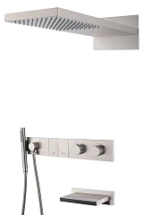 Душевой комплект Boheme Zodiac 133-2-NB с термостатом и изливом брашированный никель