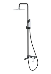 Душевая стойка Boheme Q 148-BCR с изливом черная матовая/хром