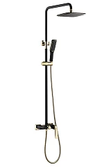 Душевая стойка Boheme Venturo 388-B с изливом черная матовая/золото