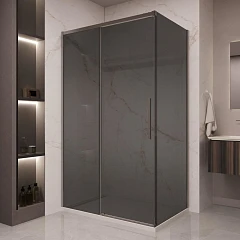Душевой уголок Vincea Stella 120*90 вороненая сталь стекло тонированное без поддона