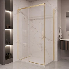 Душевой уголок Vincea Stella 150*90 профиль брашированное золото без поддона