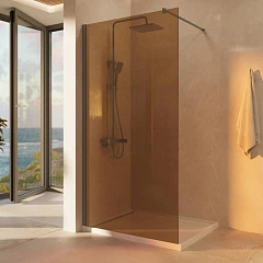 Стекло душевой перегородки Vincea Walk-In VSG-1W900GS 90*200 янтарь