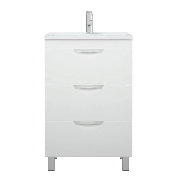 Тумба под раковину Corozo Алиот 60 белый глянец напольная