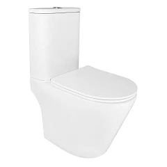 Унитаз-компакт Azario Berton 38.5х61.5х80.5 безободковый, Торнадо, с быстросъемным сиденьем микролифт