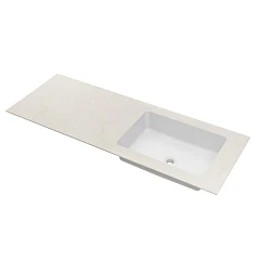 Мебельная раковина Vincea VWTB-4LX140QBG-R 140*52 кварц бежевая R (приобретается в комплекте с тумбой)