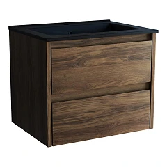 Тумба с раковиной Vincea Gio 60 дуб чарльстон (черная раковина)