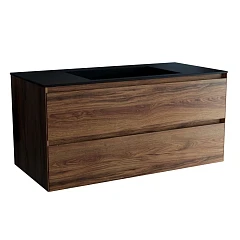 Тумба с раковиной Vincea Luka 100 дуб чарльстон (черная раковина)