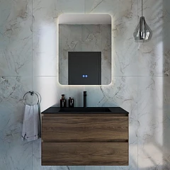 Комплект мебели Vincea Luka 80 дуб чарльстон (черная раковина)