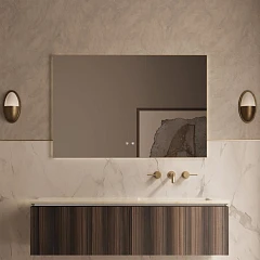 Комплект мебели Vincea Luxe 140 натуральный орех (раковина кварц бежевая R)