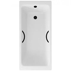 Чугунная ванна Delice Parallel 160х70 с черными матовыми ручками