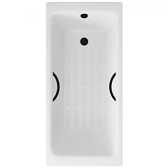 Чугунная ванна Delice Parallel 150х70 с черными матовыми ручками и антискользящим покрытием