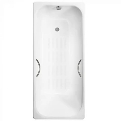 Чугунная ванна Delice Aurora 140х70 с ручками и антискользящим покрытием (комплект)