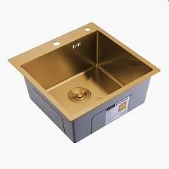 Кухонная мойка Splenka S701.5050.03 50*50 золотой сатин