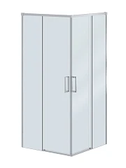 Душевой уголок Cezares Plane 100*100*195 квадратный, профиль хром без поддона