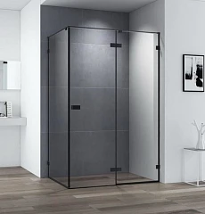 Душевой уголок Cezares Bellagio 120*100*197 профиль черный матовый без поддона