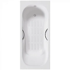 Чугунная ванна Delice Malibu 170х80 с отверстиями под ручки и антискользящим покрытием