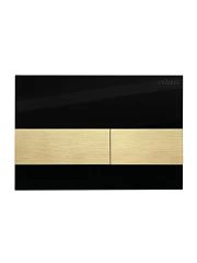 Клавиша смыва Cezares Lux LUX-GN-1-BORO черное стекло/брашированное золото