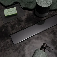 Veconi Душевой лоток Stesso VS400GR боковой выпуск графит