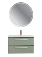 Комплект мебели Cezares Эко-Кер-Н/Eco-Cer-N 80 светло-зеленый матовый (раковина CZR-8073-80, ручки сатиновое золото)