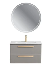 Комплект мебели Cezares Эко-Кер-Н/Eco-Cer-N 80 серо-бежевый матовый (раковина CZR-8095-80, ручки сатиновое золото)