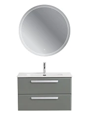 Комплект мебели Cezares Эко-Кер-Н/Eco-Cer-N 80 серо-зеленый матовый (раковина CZR-8095-80, ручки сатин)