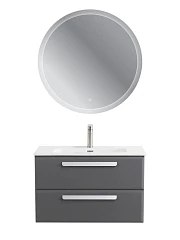 Комплект мебели Cezares Эко-Кер-Н/Eco-Cer-N 80 темно-серый матовый (раковина CZR-8095-80, ручки сатин)