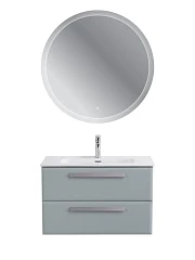 Комплект мебели Cezares Эко-Кер-Н/Eco-Cer-N 80 серо-голубой матовый (раковина CZR-8095-80, ручки серые)