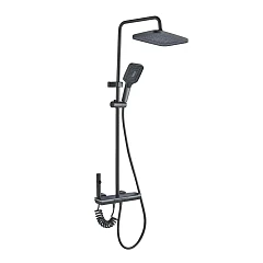 Душевая стойка Ceruttispa Децио/Decio с изливом и гигиеническим душем графит