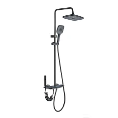 Душевая стойка Ceruttispa Флавио/Flavio с изливом и гигиеническим душем графит