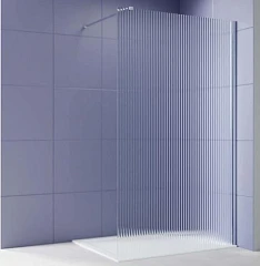 Душевая перегородка Aquatek Walk-in AQ.WI.120.2CH 120*200 с держателем L/R профиль хром, стекло рифленое без поддона