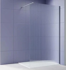 Душевая перегородка Aquatek Walk-in AQ.WI.140.2GM 140*200 с держателем L/R профиль оружейная сталь, стекло рифленое без поддона