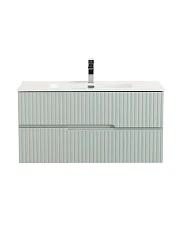 Тумба с раковиной Cezares Дуэт-Н/Duet-N 100 зеленая жемчужная (раковина CZR-8095-100)