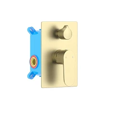 Смеситель Aquatek Оберон AQ1246BG для ванны и душа скрытый монтаж на 2 потребителя шлифованное золото