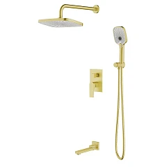 Душевой комплект Azario Arida/Арида AZ-K2354MG с изливом золото матовое