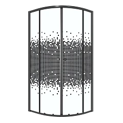 Душевой уголок Niagara Eco NG-1003-14BLACK 80х80х190 стекло мозаика 4 мм, цвет профиля черный без поддона
