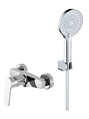 Смеситель Aquatek Лугано AQ1734CR для душа с душевым набором хром (AQ1760CR+AQ2035CR)